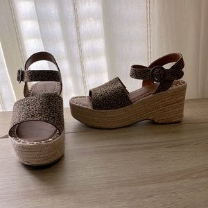 Cheetah print platform sandals